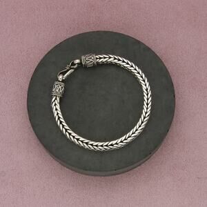 ⚡️reserved⚡️ sterling silver vintage bali 5mm foxtail chain bracelet size 7in